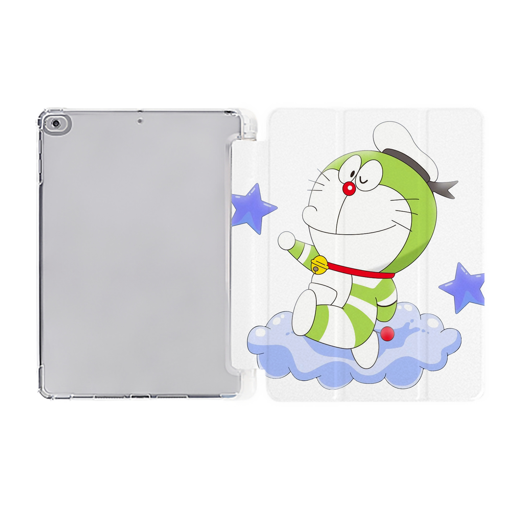 （画像用） ドラえもん Doraemon IPad ケース ペン収納付き 三つ折りスタンド PUレザー×シリコン 対応機種9.5/10.5/10.9インチ